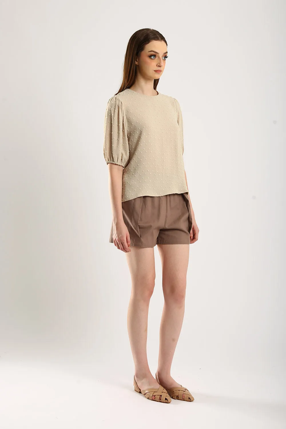 Gabine Linen Shorts in Coffee