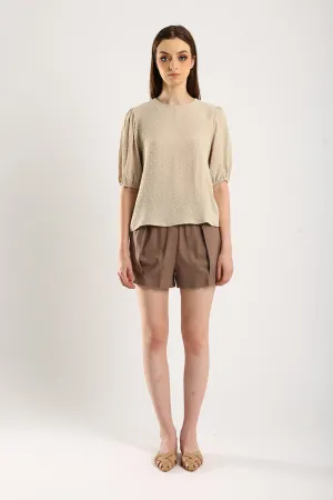 Gabine Linen Shorts in Coffee
