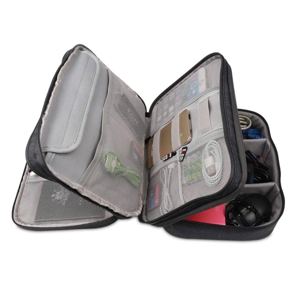 Gadget Organizer Case Digital Storage Bag Electronics Organizer for Chargers Cables Hard Drive iPad