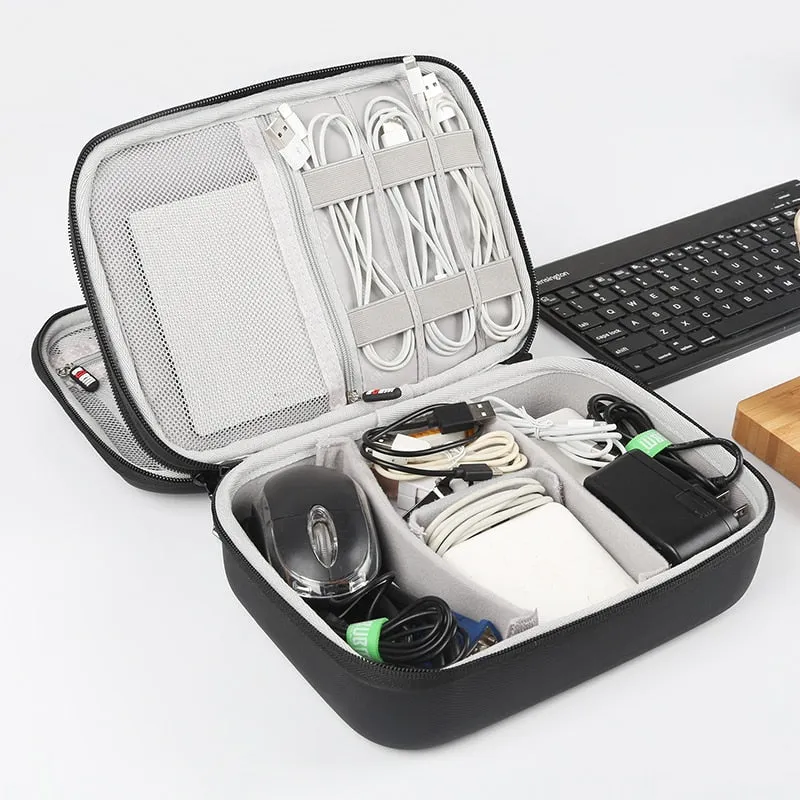 Gadget Organizer Case Digital Storage Bag Electronics Organizer for Chargers Cables Hard Drive iPad