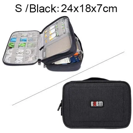 Gadget Organizer Case Digital Storage Bag Electronics Organizer for Chargers Cables Hard Drive iPad