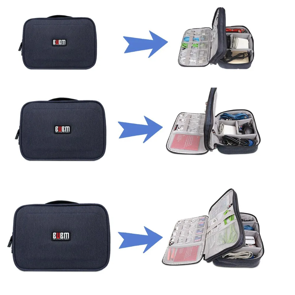 Gadget Organizer Case Digital Storage Bag Electronics Organizer for Chargers Cables Hard Drive iPad