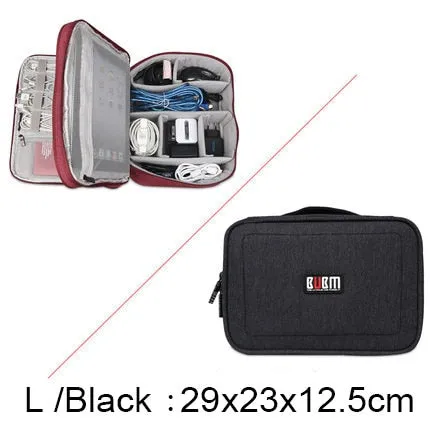 Gadget Organizer Case Digital Storage Bag Electronics Organizer for Chargers Cables Hard Drive iPad