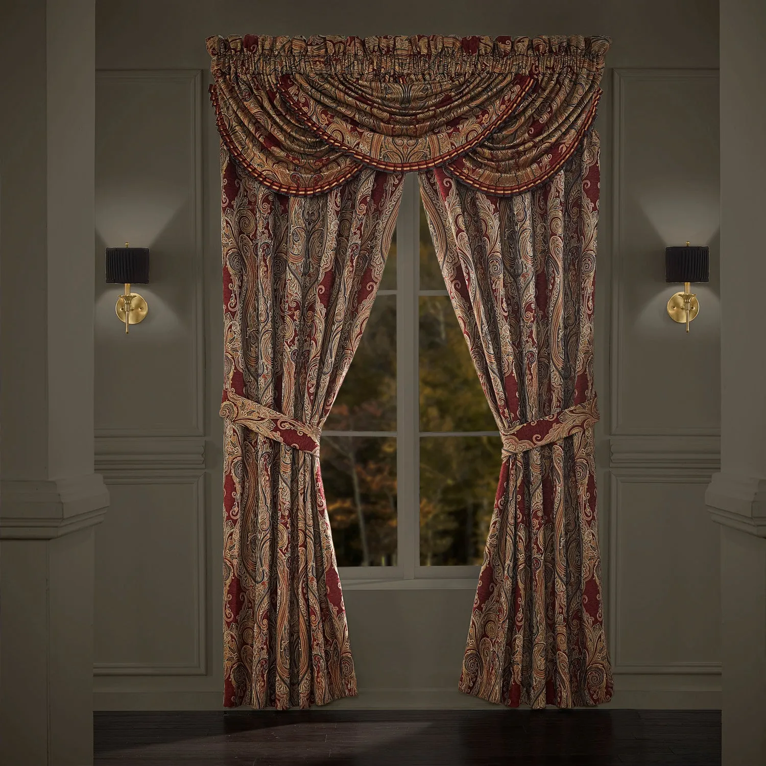 Garnet Window Waterfall Valance