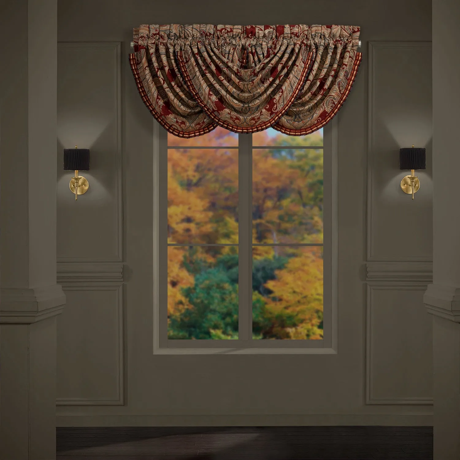 Garnet Window Waterfall Valance