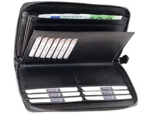 Genuine Leather Multi Holder Purse Wallet With 4 Bank Note Sections