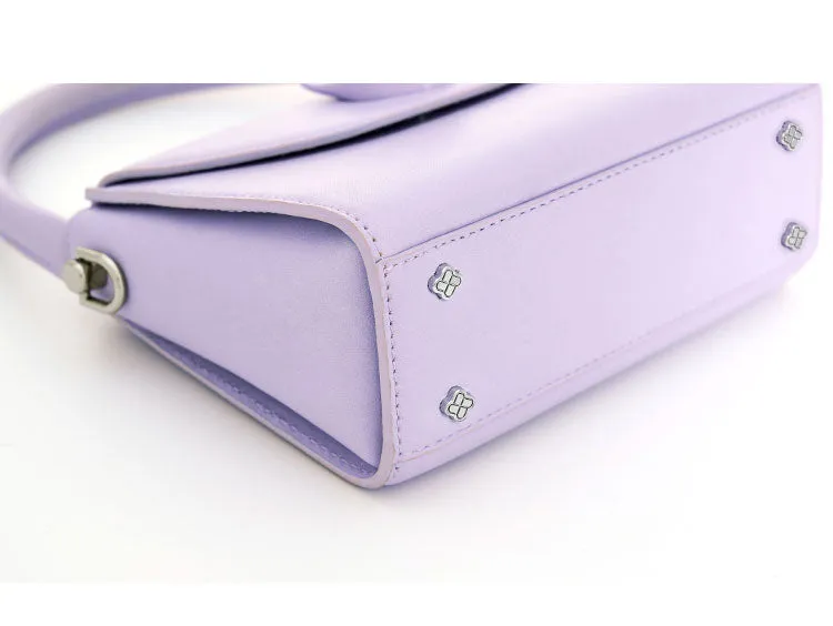 Genuine Leather Square Flap Pocket Shoulder Bag