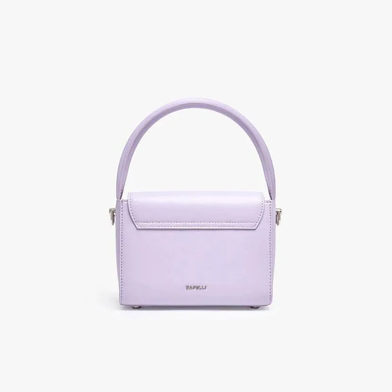 Genuine Leather Square Flap Pocket Shoulder Bag