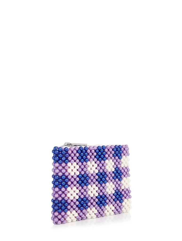 Gingham Beaded Purse