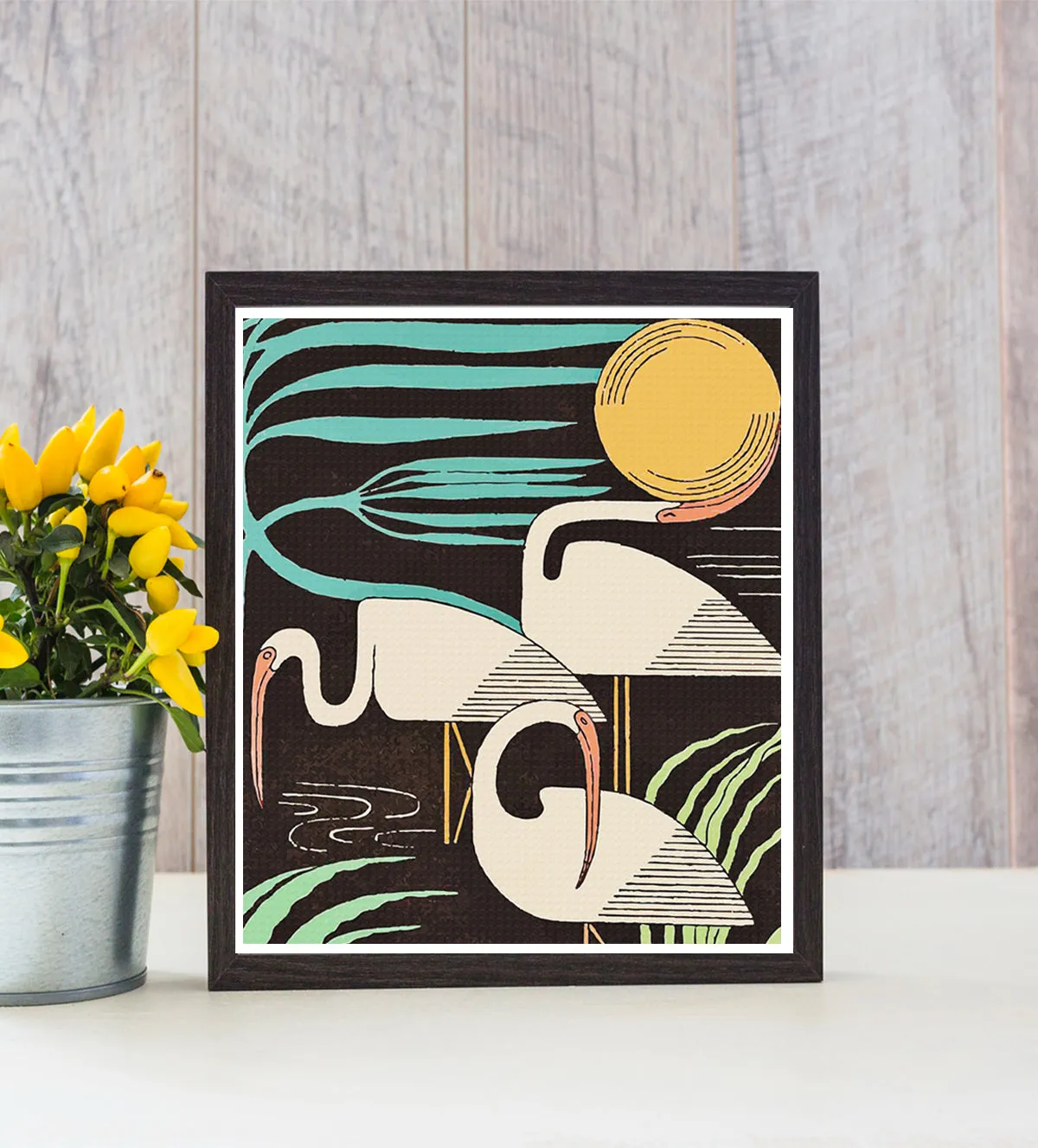 Graceful Elegance: Flamingos in the Golden Breeze