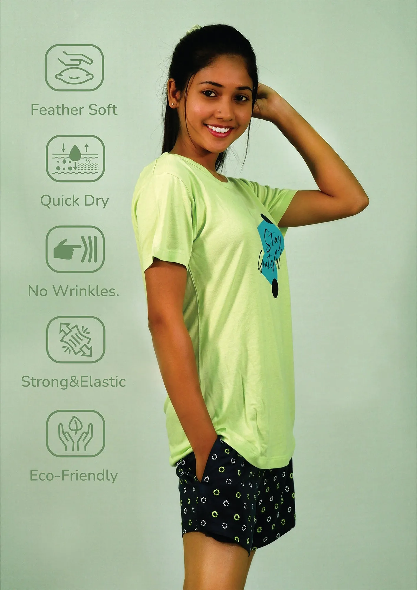 Graceful Geometric Loungewear Set in TENCEL™