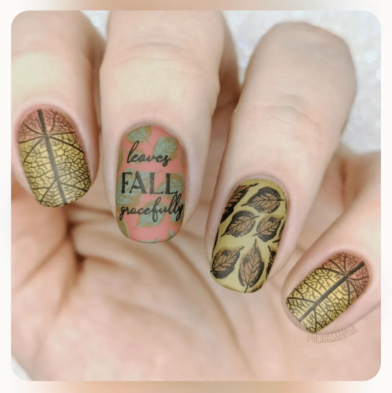 Graceful leaves (CjS-318) Steel Nail Art Layered Stamping Plate