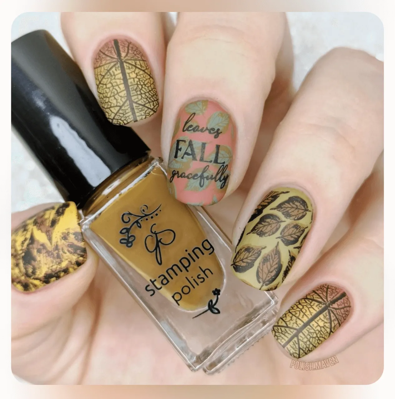 Graceful leaves (CjS-318) Steel Nail Art Layered Stamping Plate