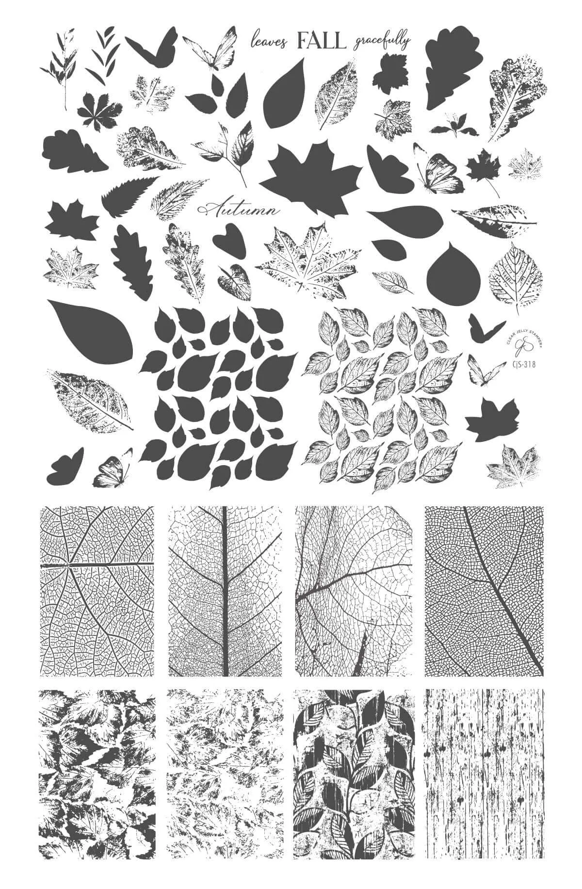 Graceful leaves (CjS-318) Steel Nail Art Layered Stamping Plate
