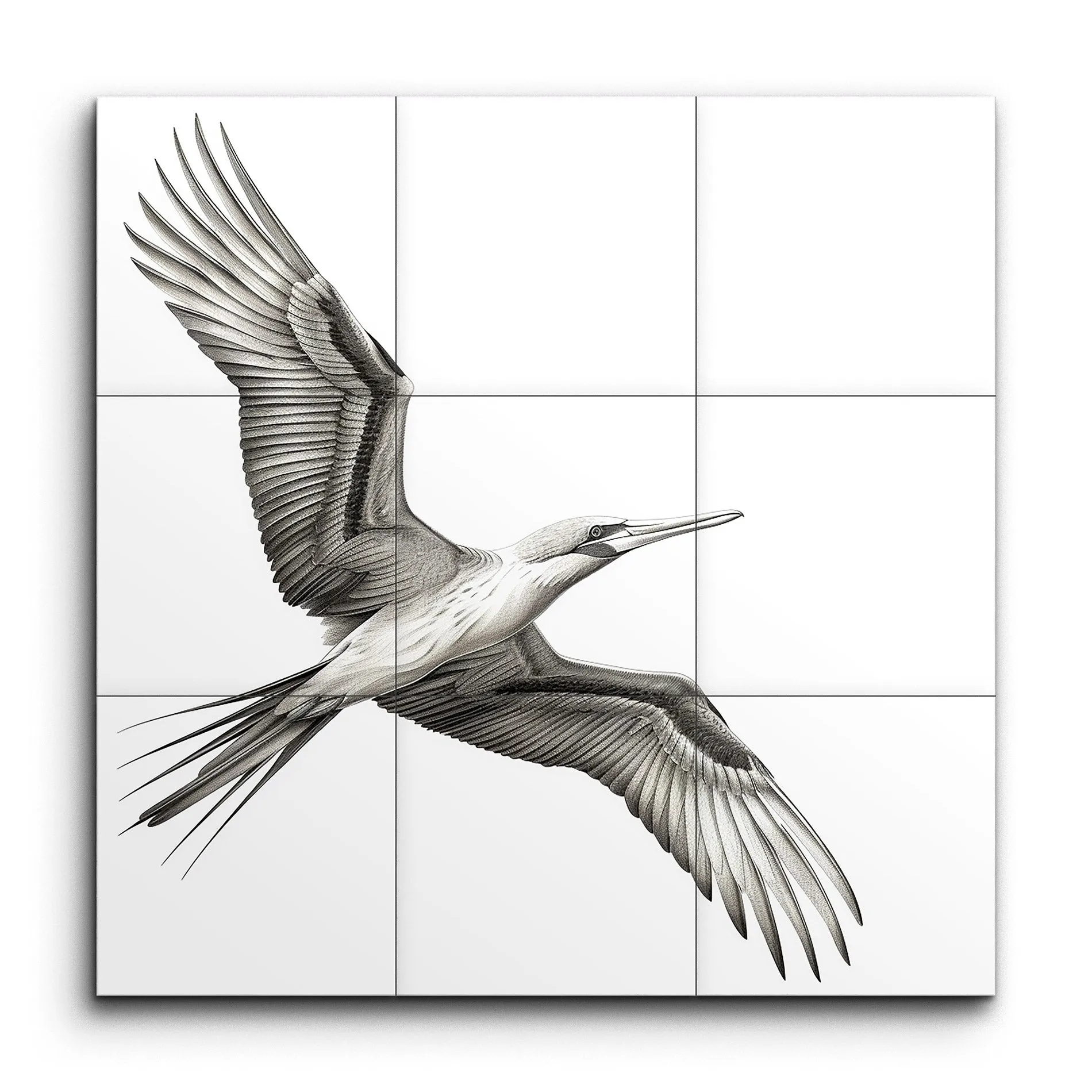 Graceful Monochrome Bird in Flight