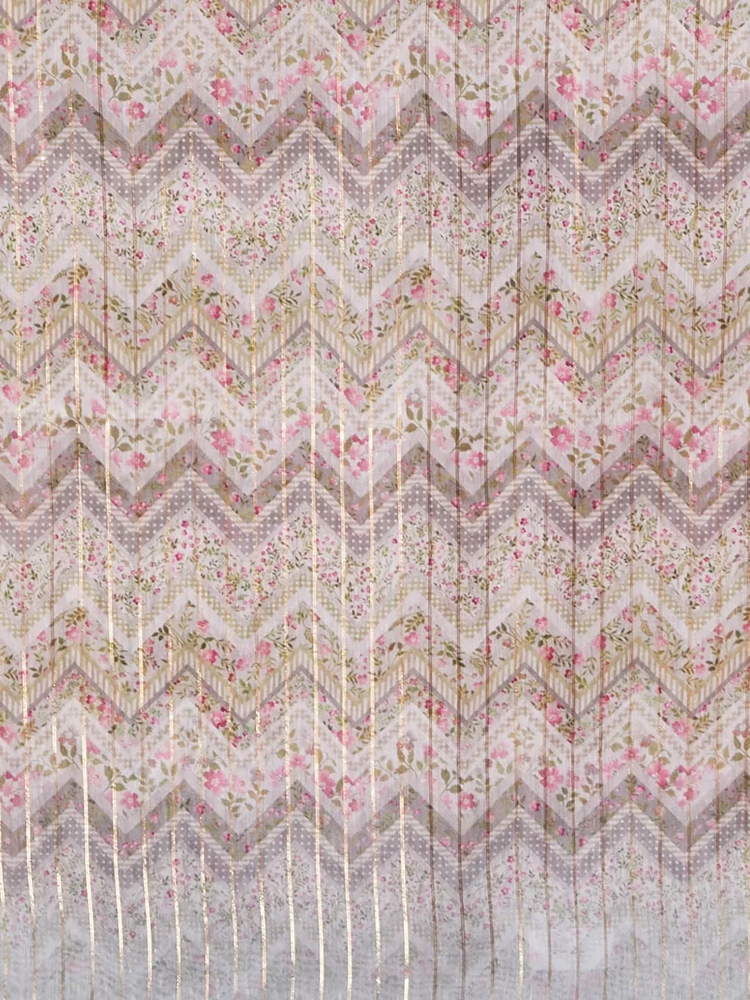 Graceful Pink Tissue Saree With Grey Border