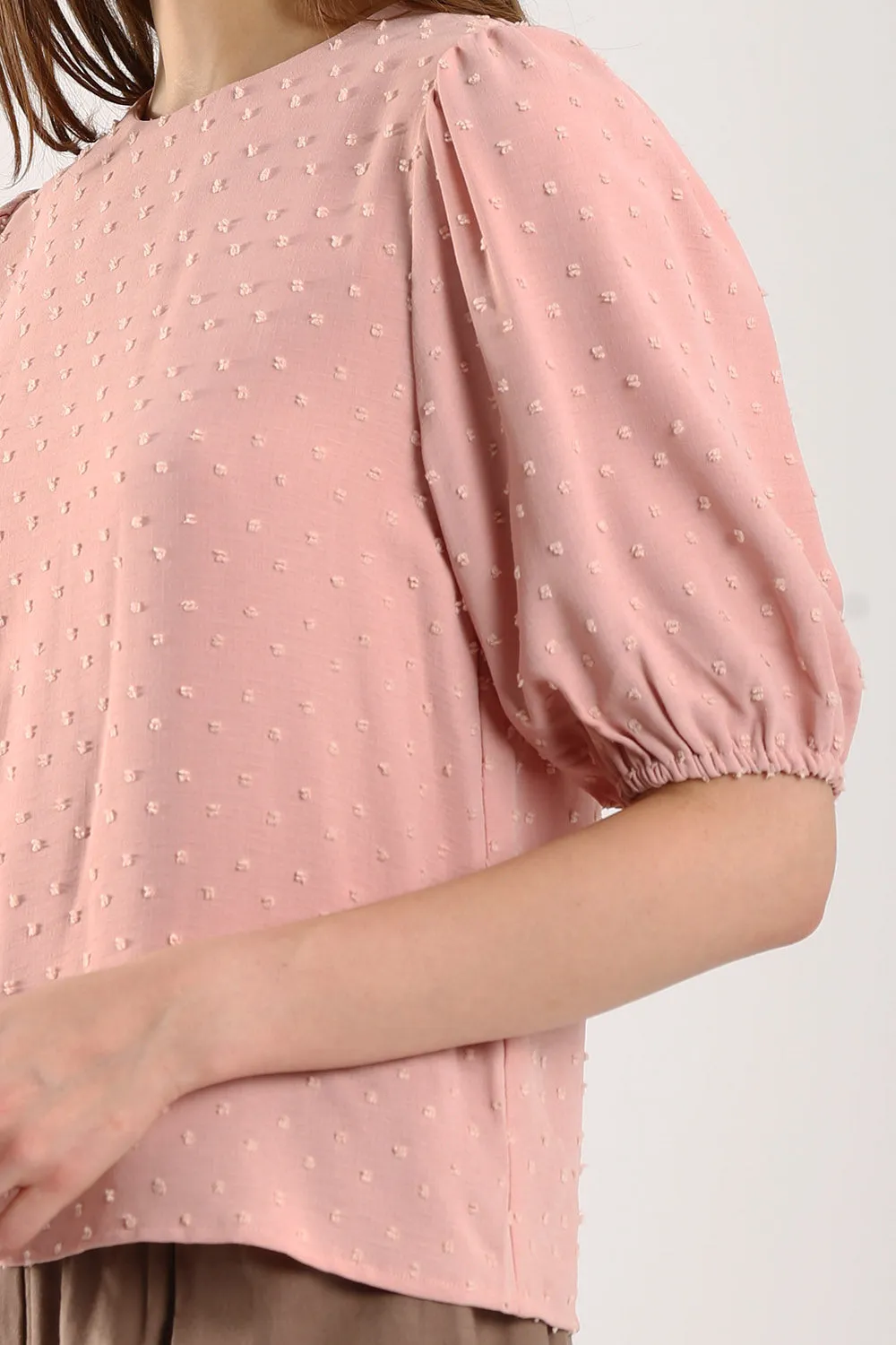 Harlene Cotton Linen Blouse in Dust Pink