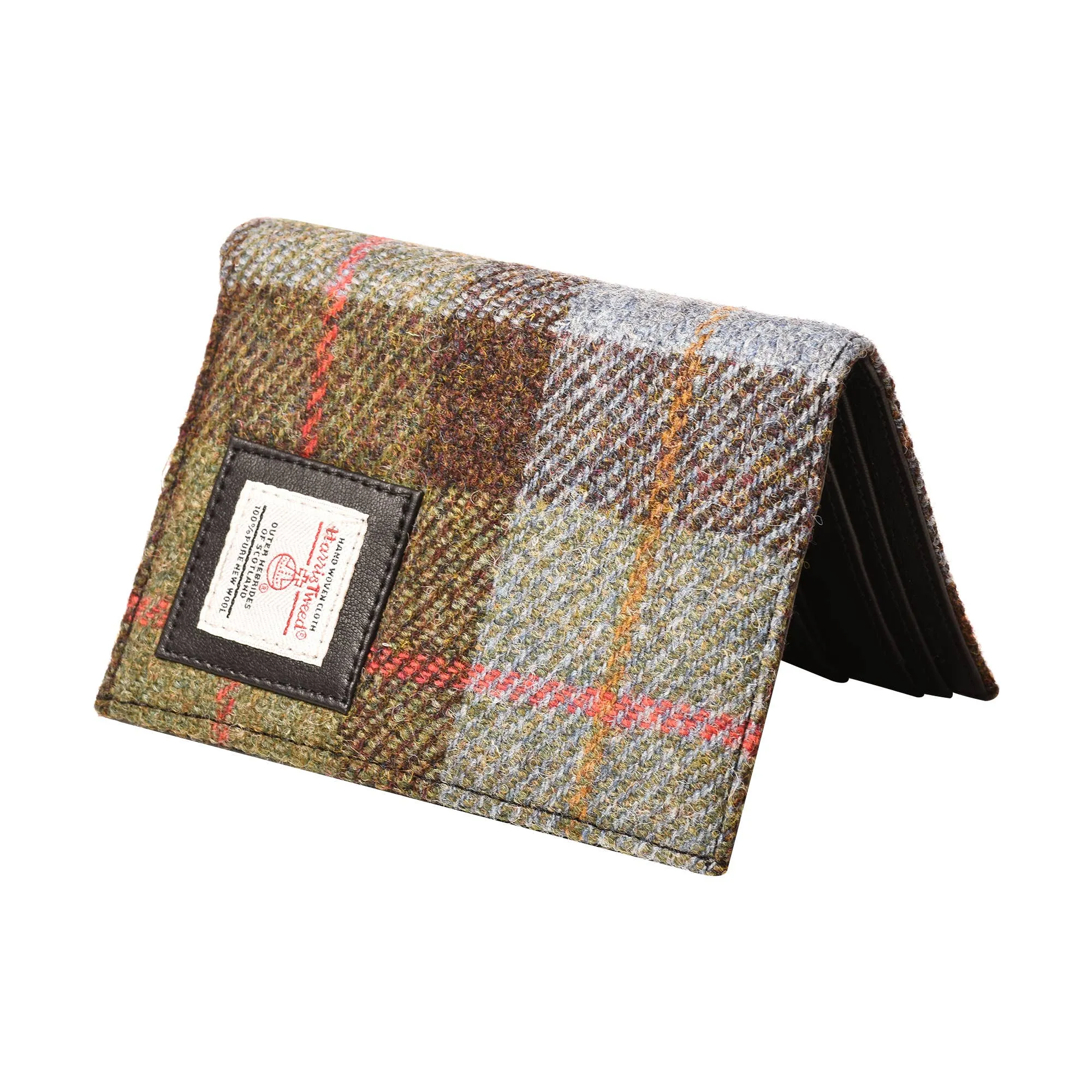 Harris Tweed Wallet Big Bifold Green