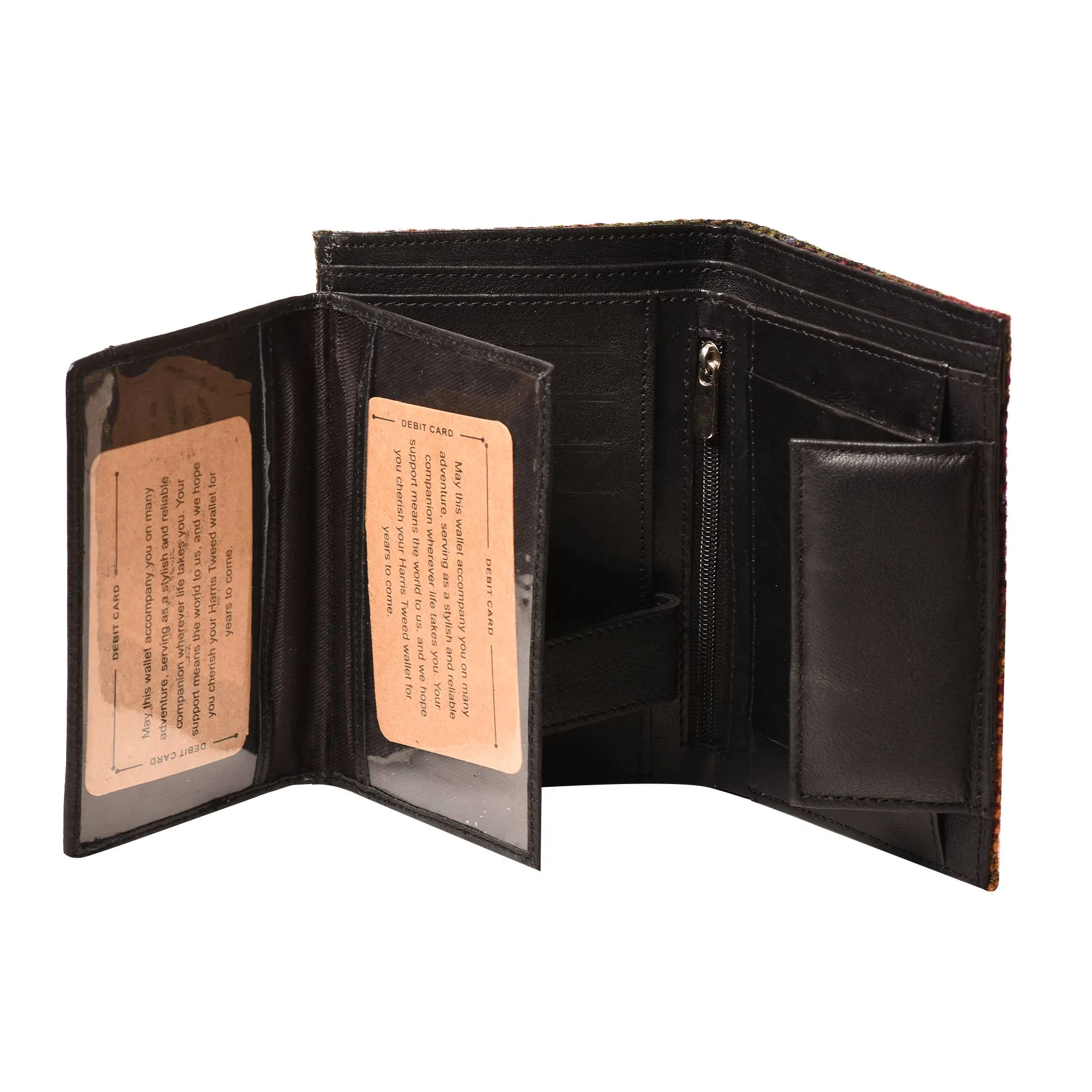 Harris Tweed Wallet Big Bifold Red