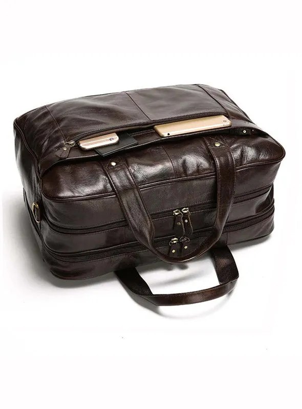 High Capacity 14 Inch Laptop Bag Coffee Soft Genuine Leather Briefcase Mens Business Bags 8911