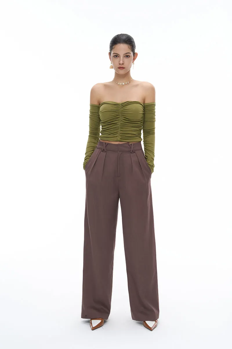 High-waisted Wide-leg Suit Pants