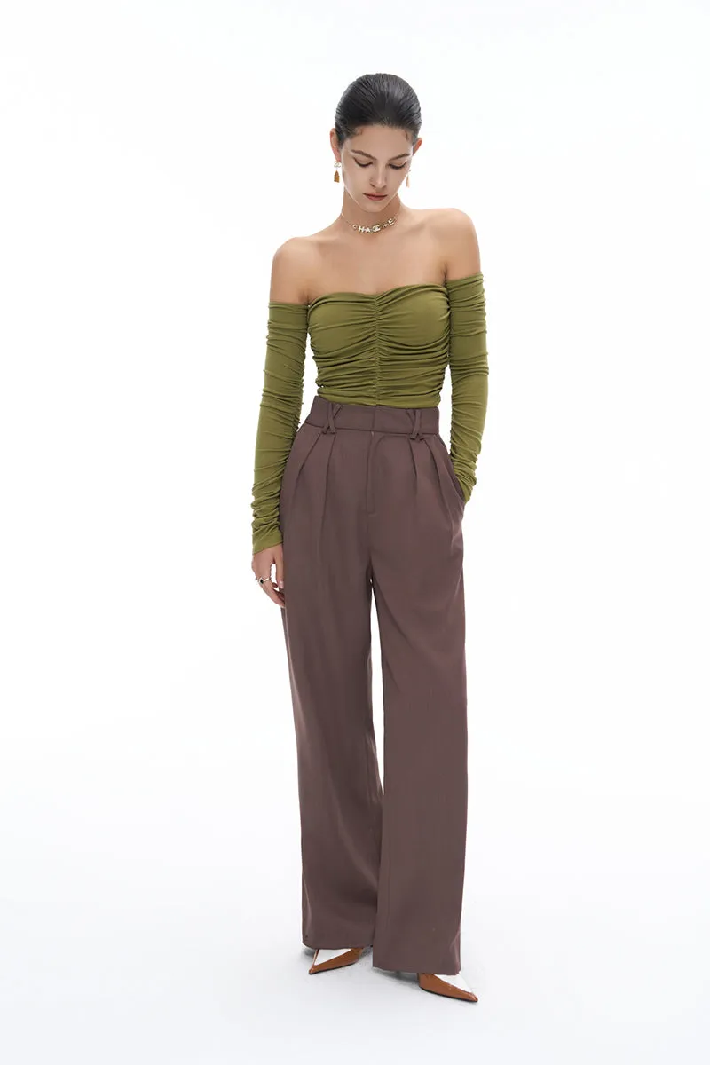 High-waisted Wide-leg Suit Pants