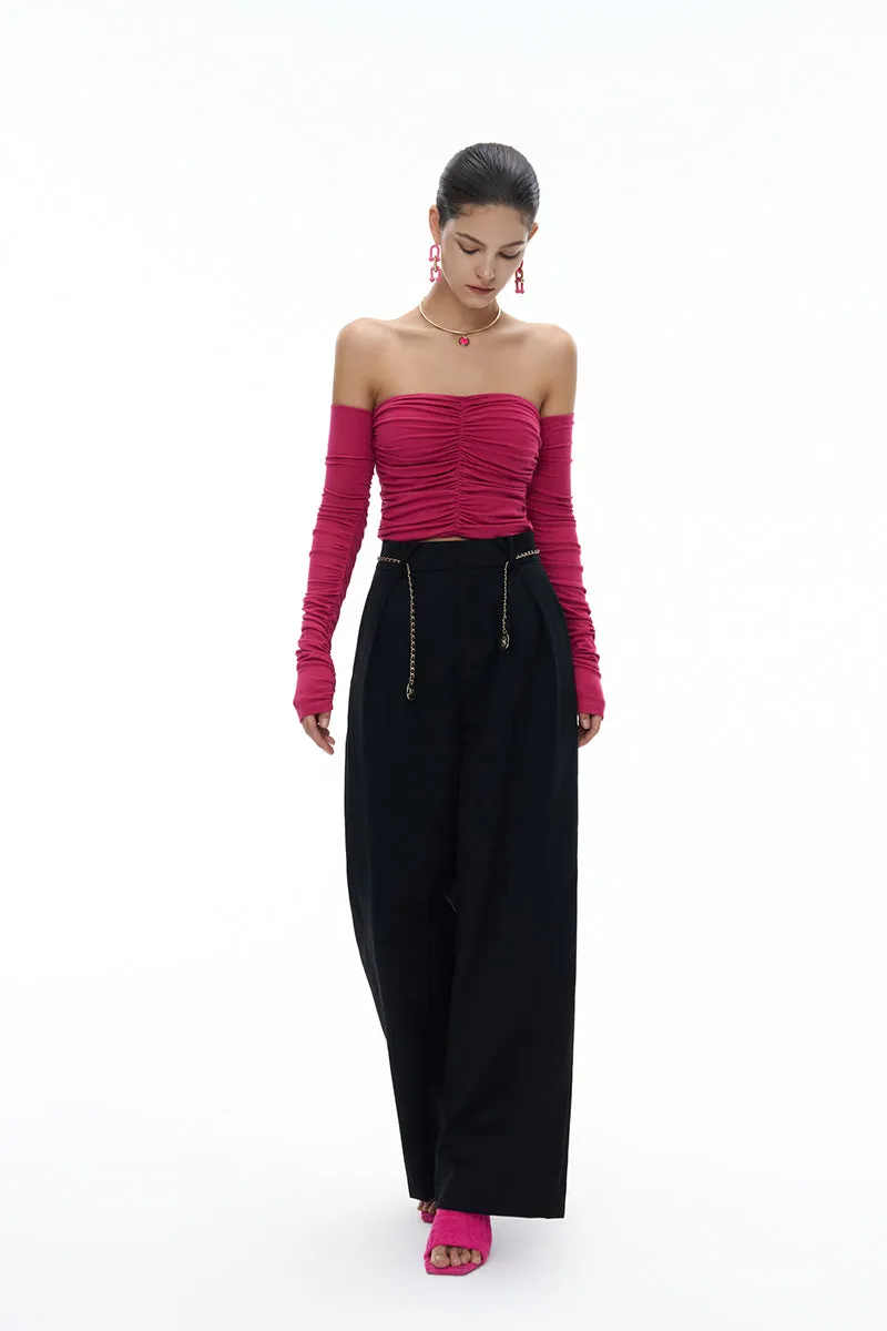 High-waisted Wide-leg Suit Pants