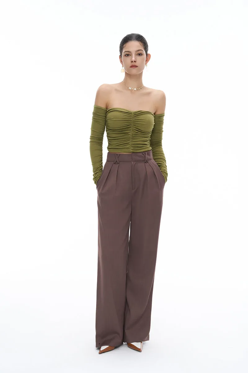High-waisted Wide-leg Suit Pants