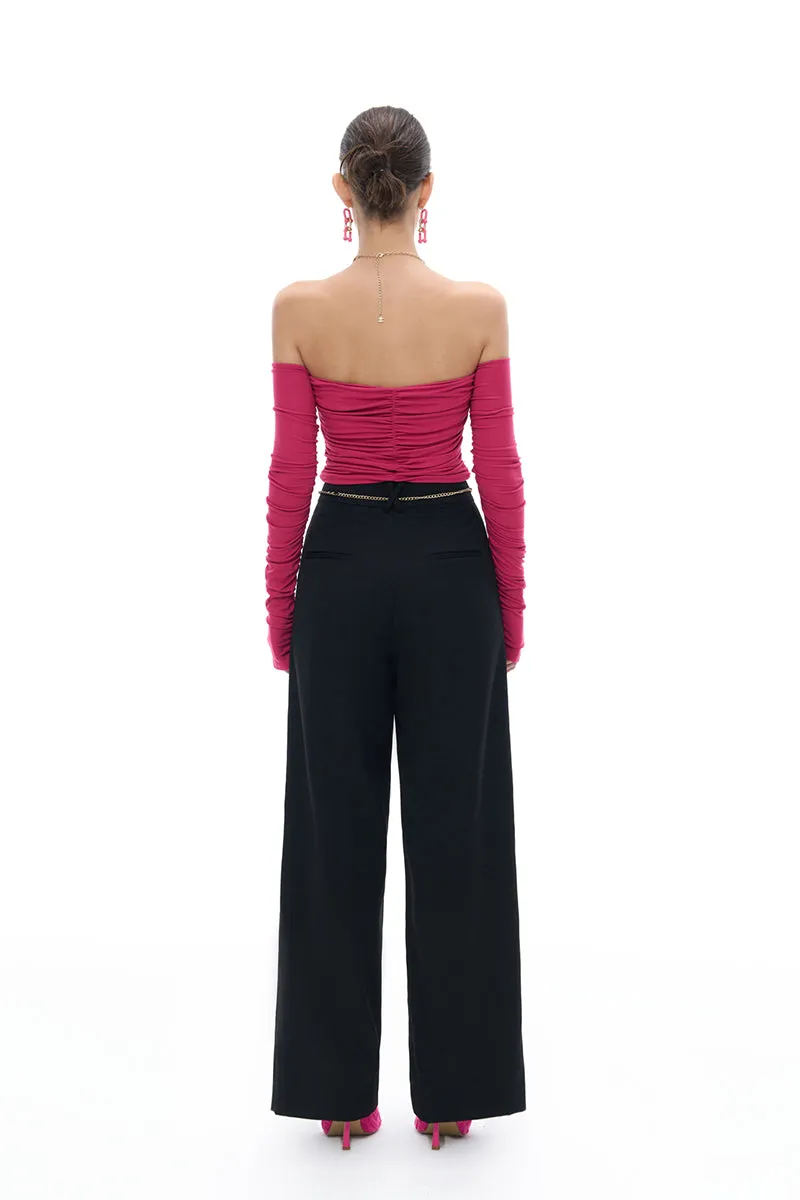 High-waisted Wide-leg Suit Pants
