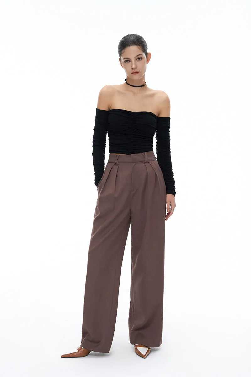 High-waisted Wide-leg Suit Pants