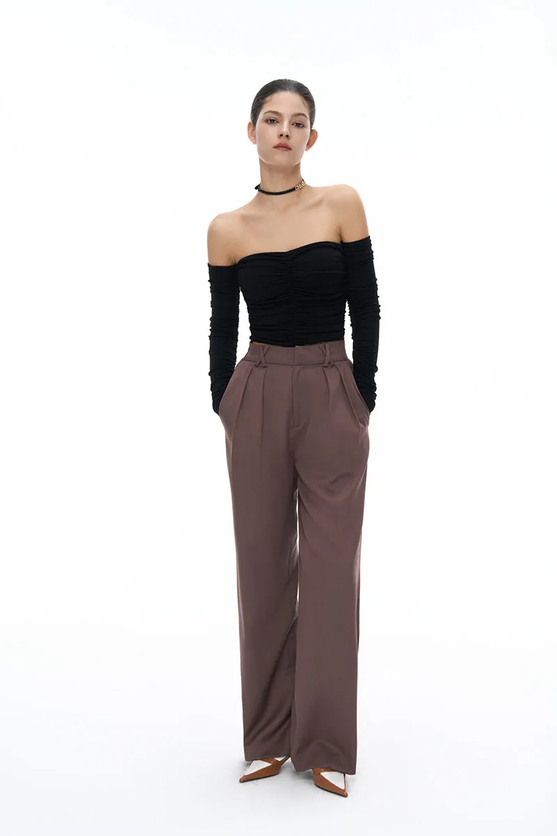 High-waisted Wide-leg Suit Pants