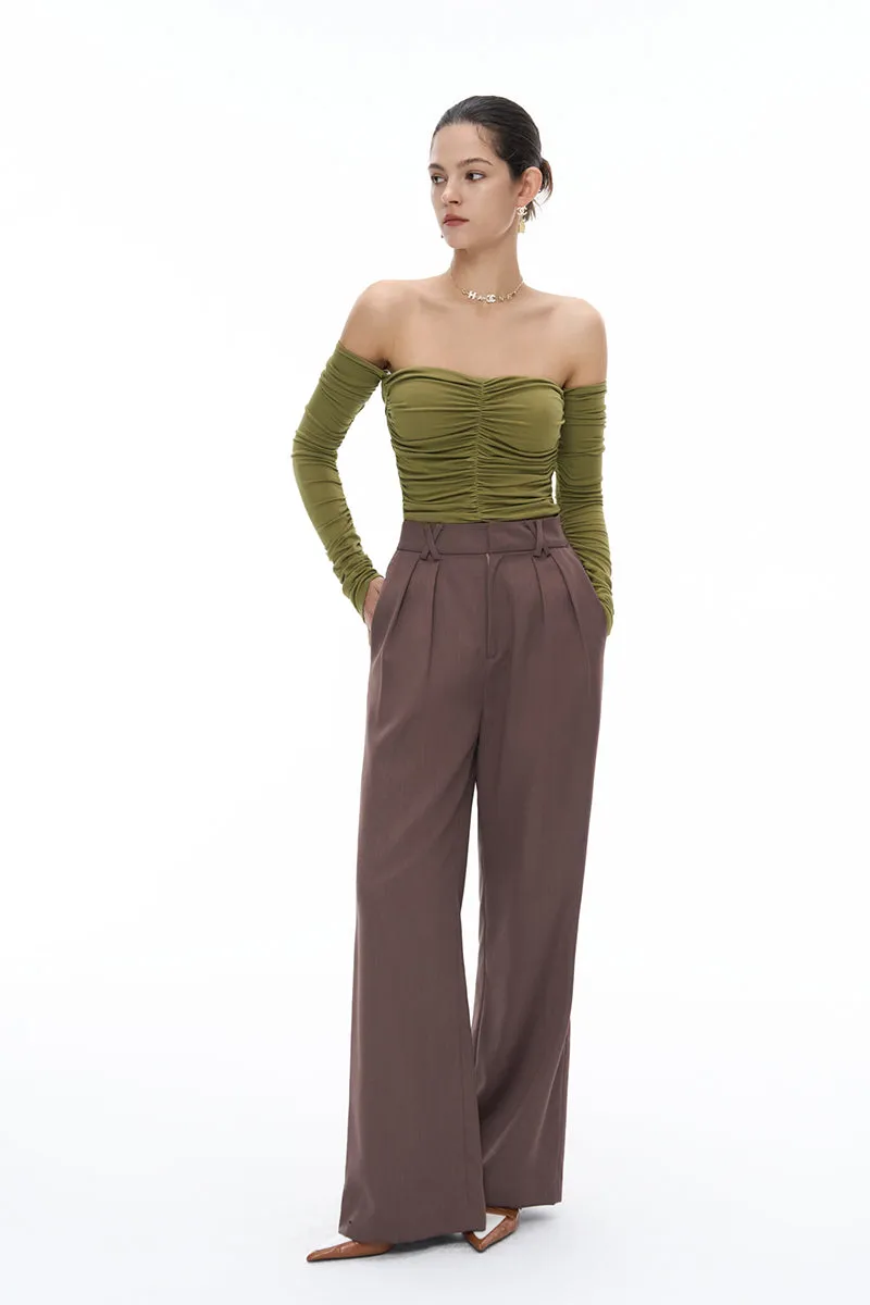 High-waisted Wide-leg Suit Pants