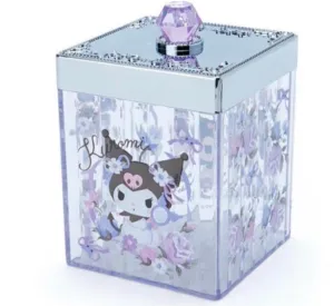 Kuromi Cosmetic Case Organizer Box Cotton Box Desk Organizer Japan Sanrio