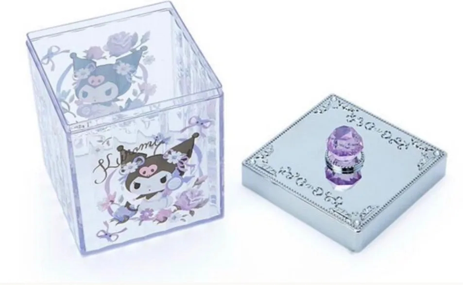 Kuromi Cosmetic Case Organizer Box Cotton Box Desk Organizer Japan Sanrio