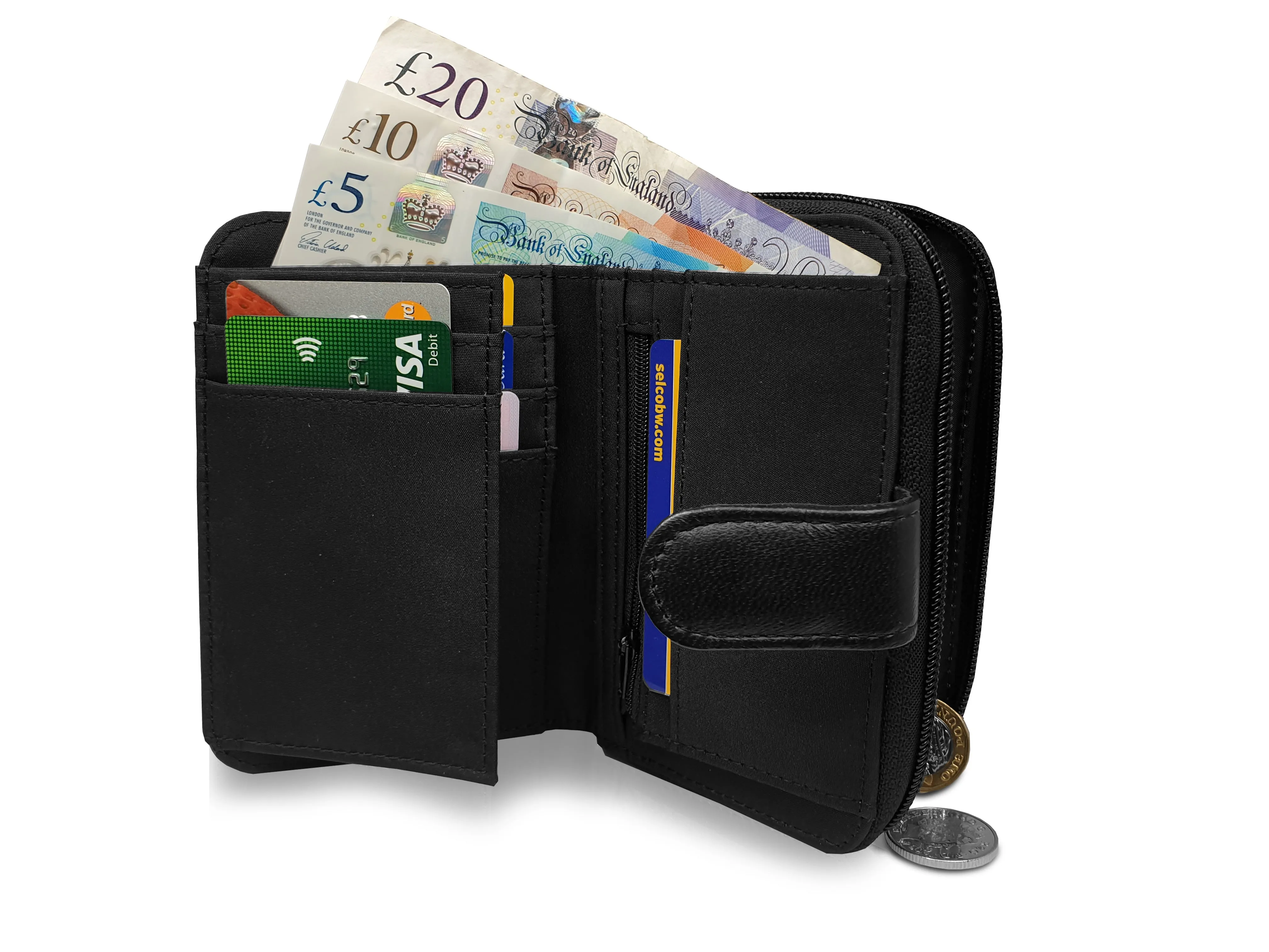 Ladies Designer Womens Leather Purse, RFID Protected Card Slots QL225