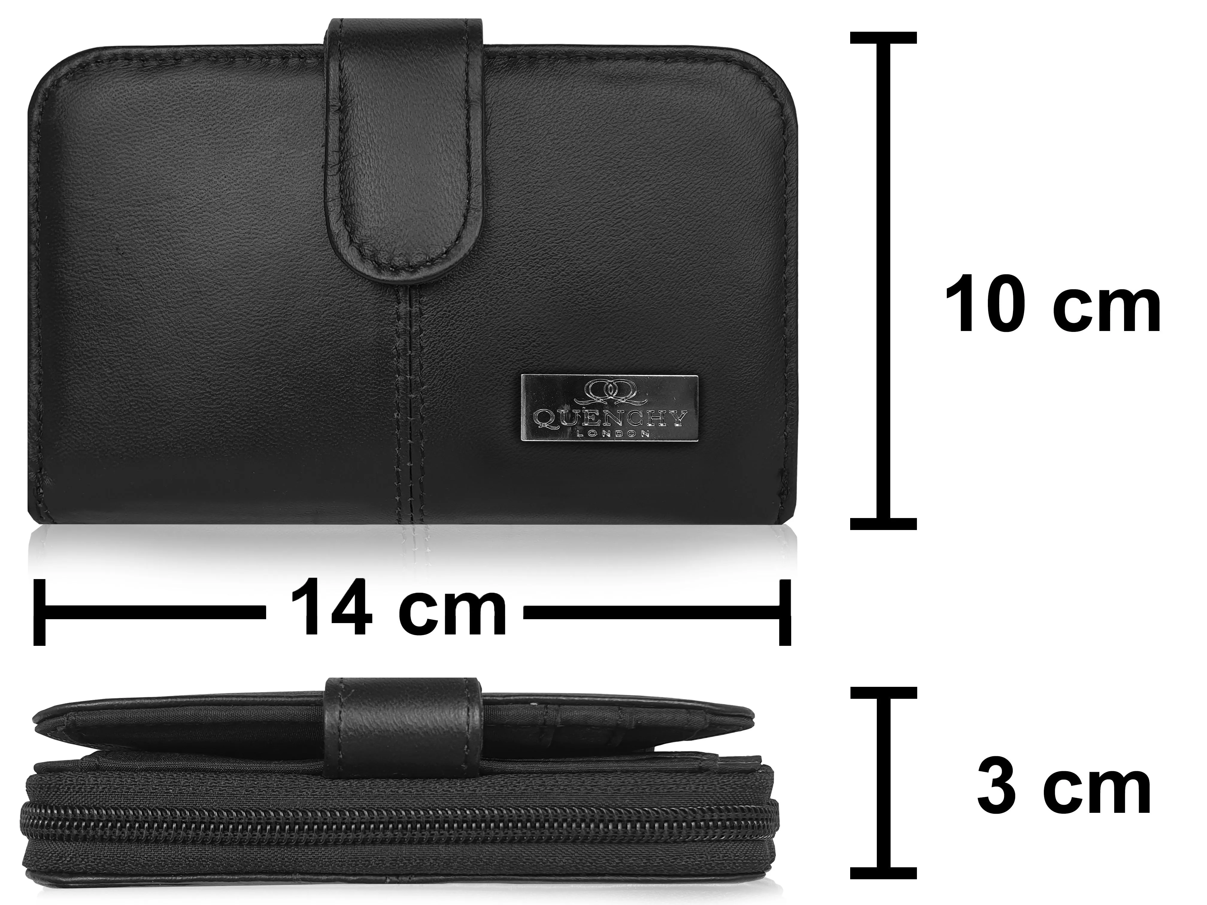 Ladies Designer Womens Leather Purse, RFID Protected Card Slots QL225