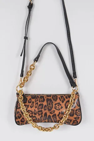 Leopard Clutch with Chain