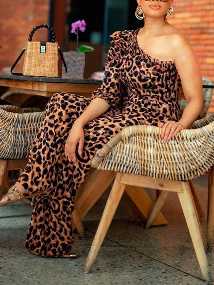 Leopard Long Graceful Sleeve Corduroy Jacket