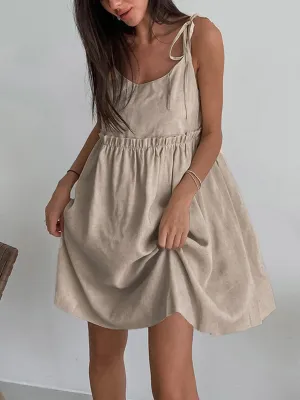 Levanzo Tied Graceful Shoulder Short Dress