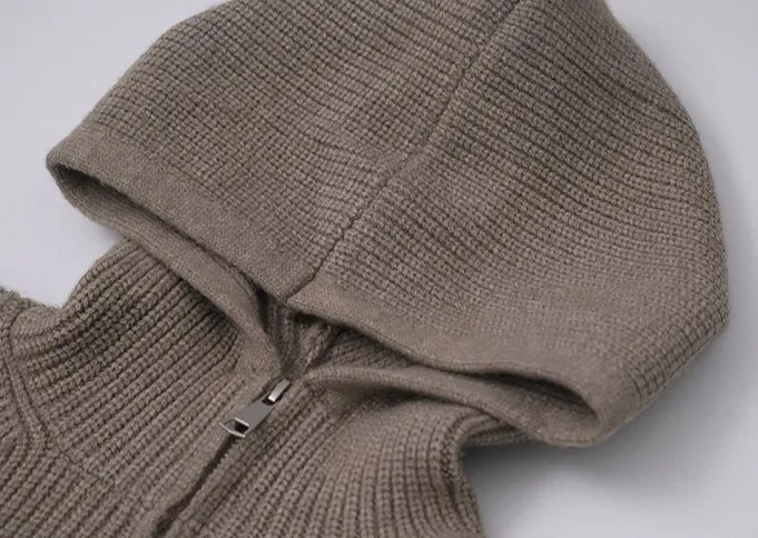 LOOSE HALF ZIP HOODIE KNIT
