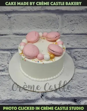 Macaroons on Cake