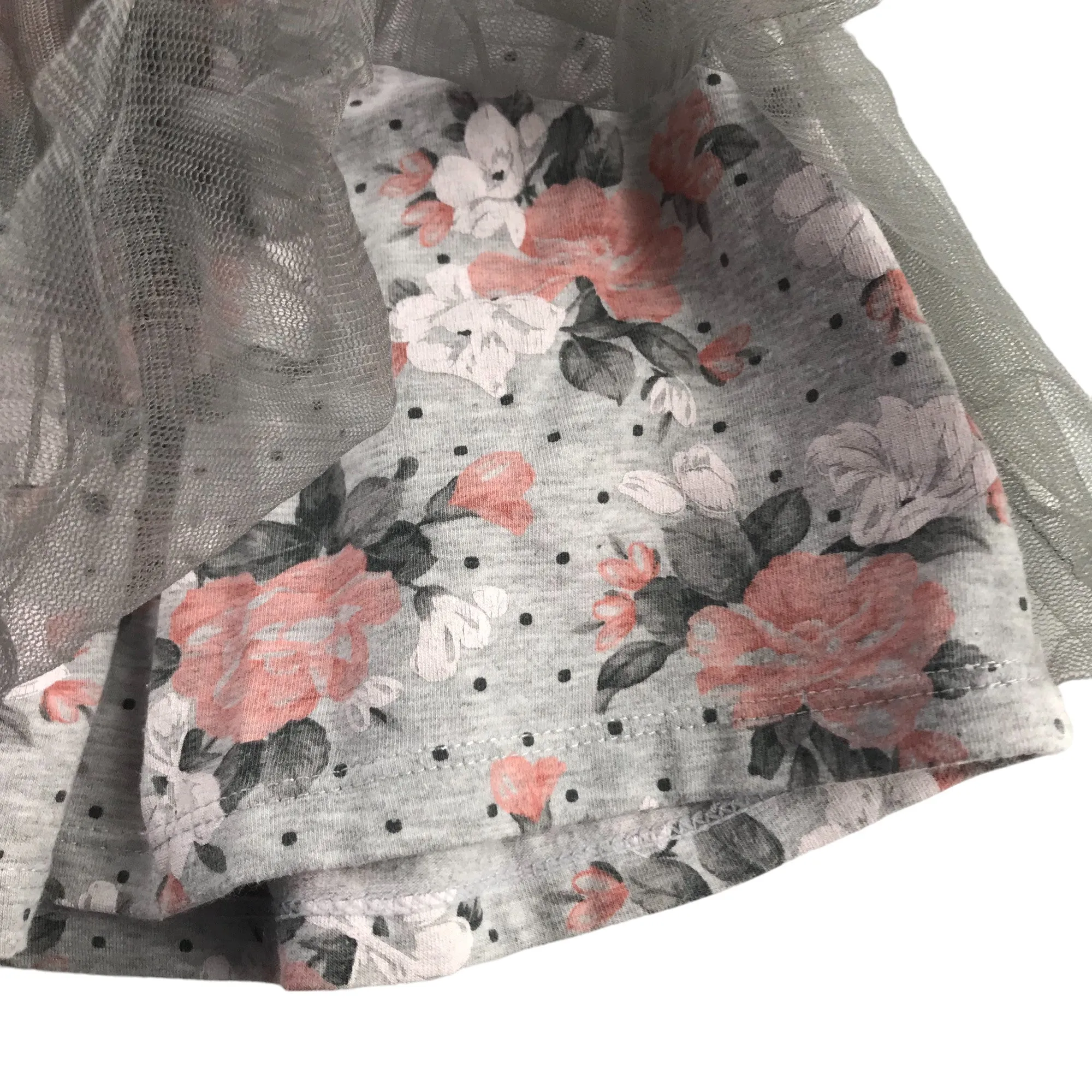 Mayoral Skirt Age 5 Grey Tulle Floral Print