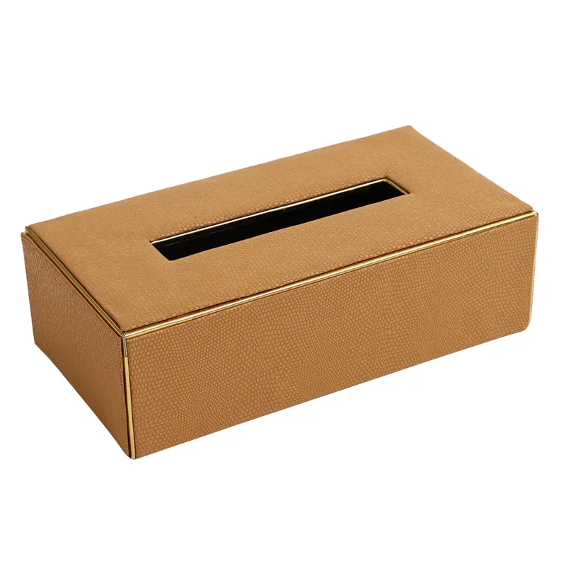 Meho Leather Tissue Box - Brown