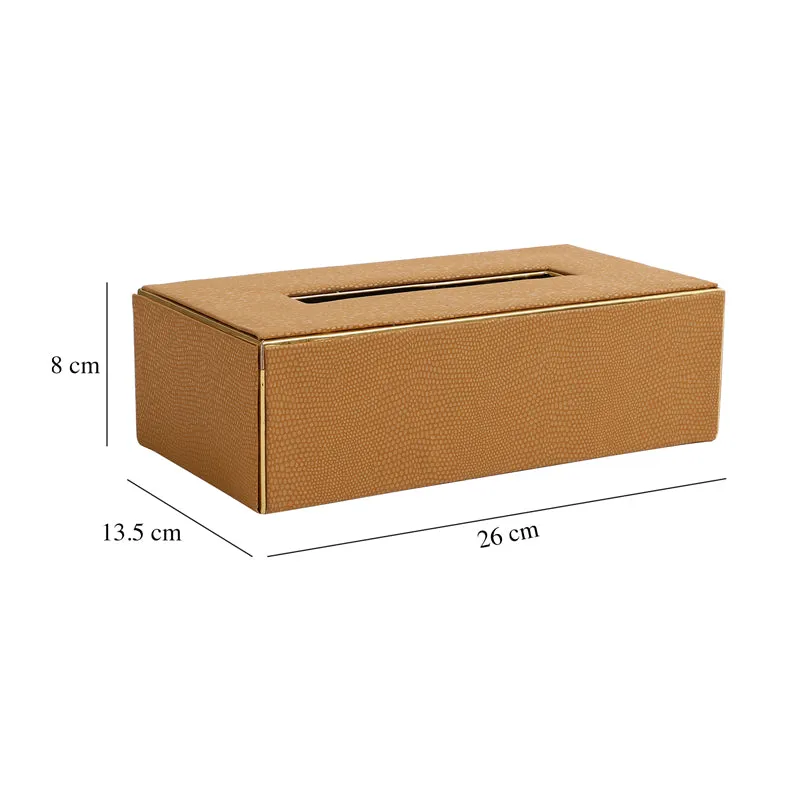 Meho Leather Tissue Box - Brown