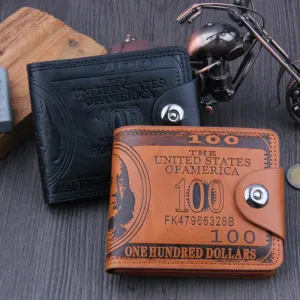 Men Wallets Soft PU Leather Hasp Designer Money Clip with Coin Pocket