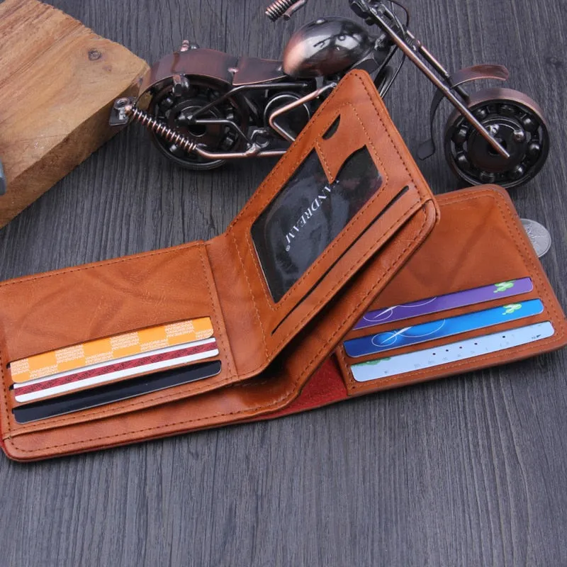 Men Wallets Soft PU Leather Hasp Designer Money Clip with Coin Pocket