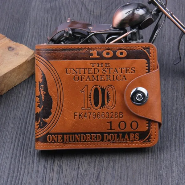 Men Wallets Soft PU Leather Hasp Designer Money Clip with Coin Pocket