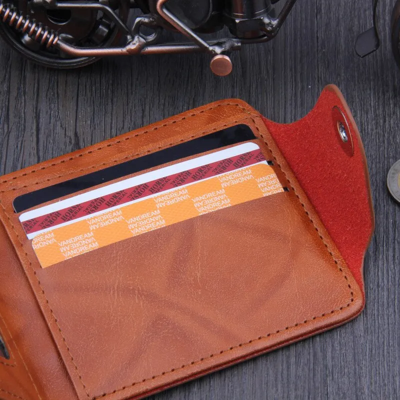 Men Wallets Soft PU Leather Hasp Designer Money Clip with Coin Pocket