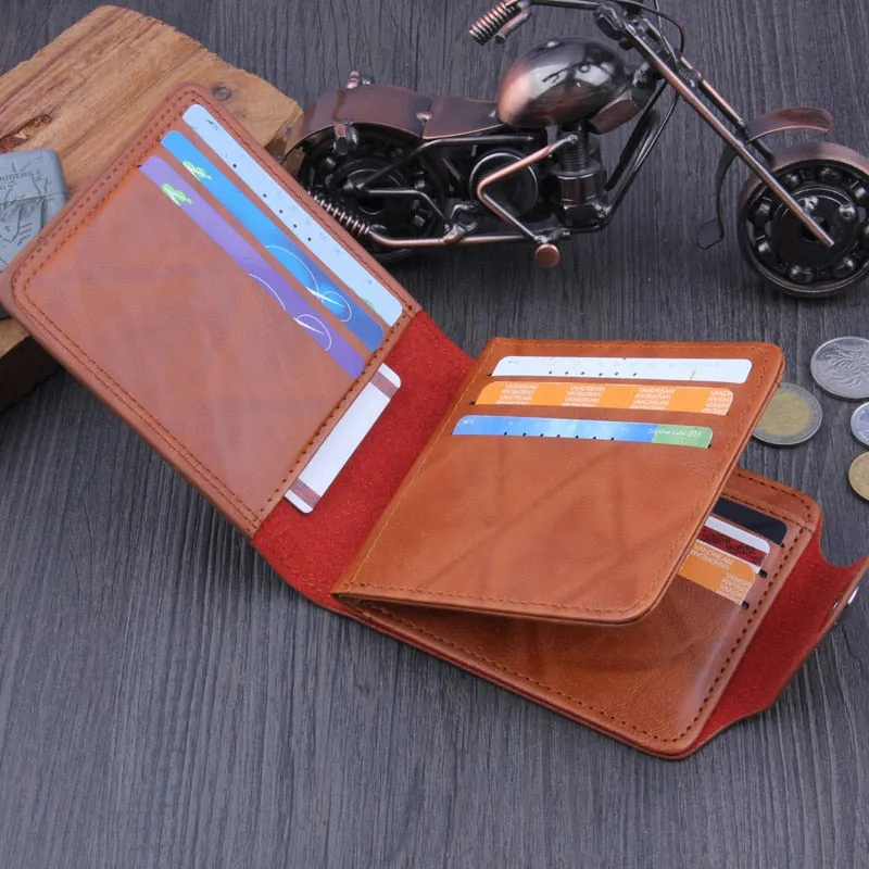 Men Wallets Soft PU Leather Hasp Designer Money Clip with Coin Pocket