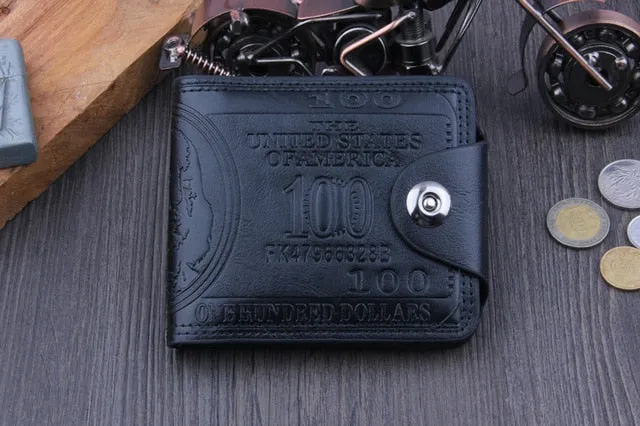 Men Wallets Soft PU Leather Hasp Designer Money Clip with Coin Pocket